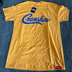 Crenshaw Yellow Tee with Blue Script